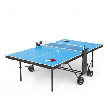 Теннисный стол UNIX Line для помещений компактный Compact indoor 18 мм MDF синий TT18CINDBL black step - Игровые-столы.рф