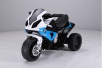 Детский электромотоцикл BMW S1000RR JT5188 синий (кожа) - Игровые-столы.рф
