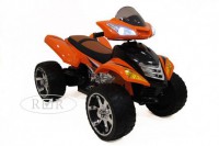 Детский электроквадроцикл E005KX оранжевый (кожа) - Игровые-столы.рф