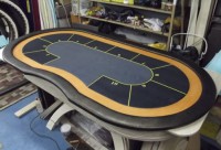 Покерный Стол SWAT без Подстаканников с деревянной вставкой 150x75 см. высота 75 см - Игровые-столы.рф