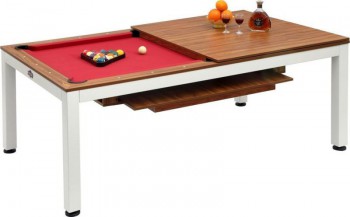 Бильярдный стол для пула «Evolution High Tech» 7 ф (орех) со столешницей, в комплекте аксессуары + сукно для дома - Игровые-столы.рф