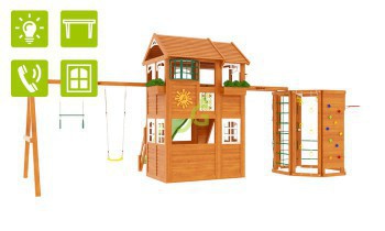 Детская площадка IgraGrad Клубный домик 2 с WorkOut Luxe  - Игровые-столы.рф